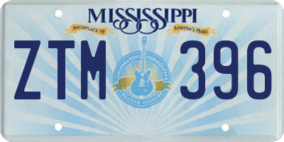 MS license plate ZTM396
