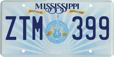 MS license plate ZTM399