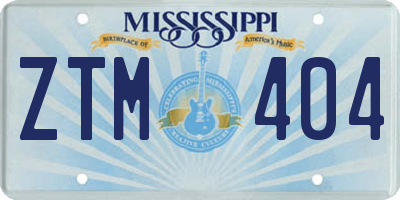 MS license plate ZTM404