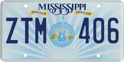 MS license plate ZTM406