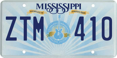MS license plate ZTM410