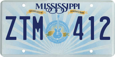 MS license plate ZTM412