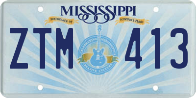 MS license plate ZTM413