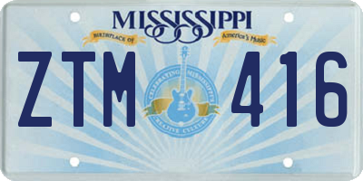 MS license plate ZTM416