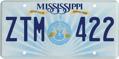 MS license plate ZTM422