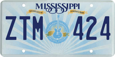 MS license plate ZTM424