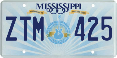 MS license plate ZTM425
