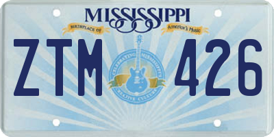 MS license plate ZTM426