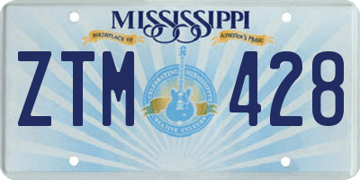 MS license plate ZTM428