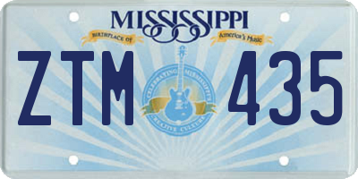 MS license plate ZTM435