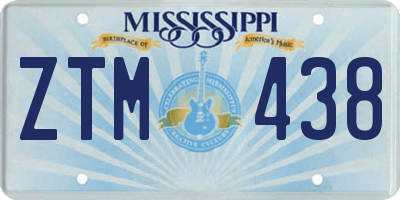 MS license plate ZTM438