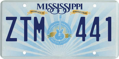 MS license plate ZTM441