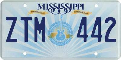 MS license plate ZTM442