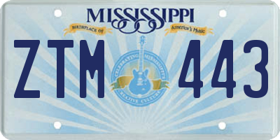 MS license plate ZTM443