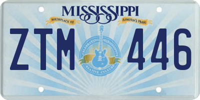 MS license plate ZTM446