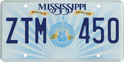 MS license plate ZTM450