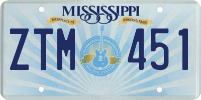 MS license plate ZTM451