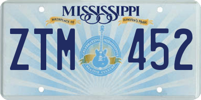 MS license plate ZTM452