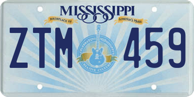 MS license plate ZTM459