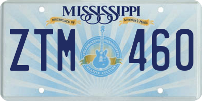 MS license plate ZTM460