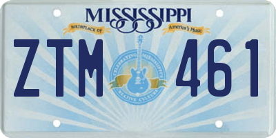 MS license plate ZTM461