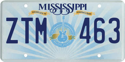 MS license plate ZTM463