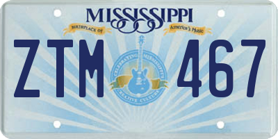 MS license plate ZTM467