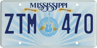 MS license plate ZTM470