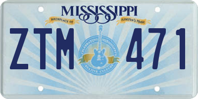 MS license plate ZTM471