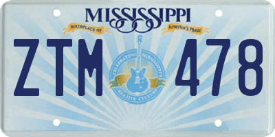 MS license plate ZTM478