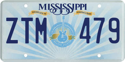 MS license plate ZTM479