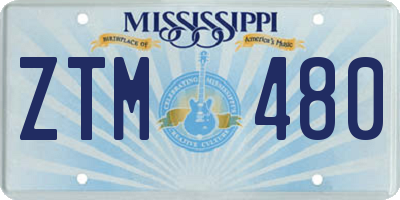 MS license plate ZTM480