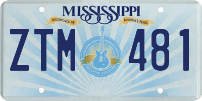 MS license plate ZTM481