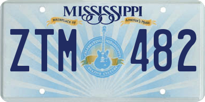 MS license plate ZTM482