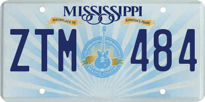 MS license plate ZTM484