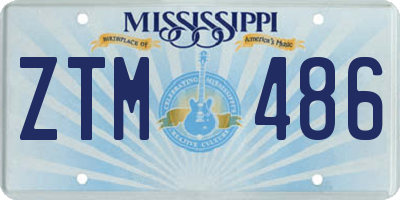 MS license plate ZTM486