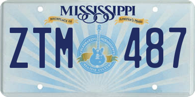 MS license plate ZTM487