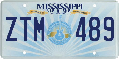 MS license plate ZTM489