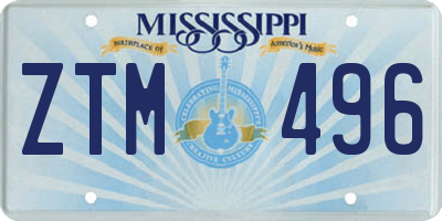 MS license plate ZTM496