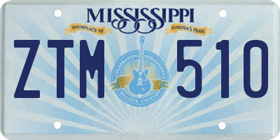 MS license plate ZTM510