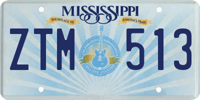 MS license plate ZTM513