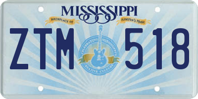 MS license plate ZTM518