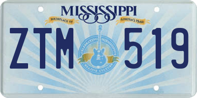 MS license plate ZTM519