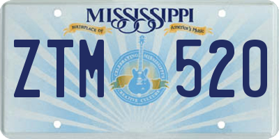 MS license plate ZTM520