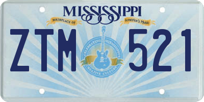 MS license plate ZTM521