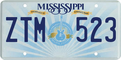 MS license plate ZTM523