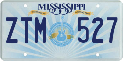 MS license plate ZTM527