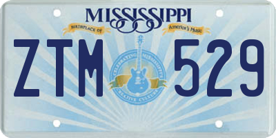 MS license plate ZTM529