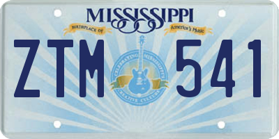 MS license plate ZTM541