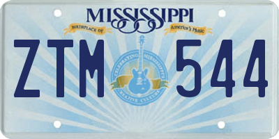 MS license plate ZTM544